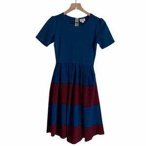 Lularoe Amelia Striped Fit and Flare Dress Size XS